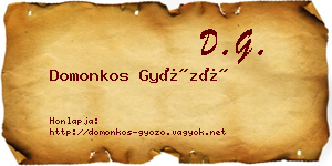 Domonkos Győző névjegykártya